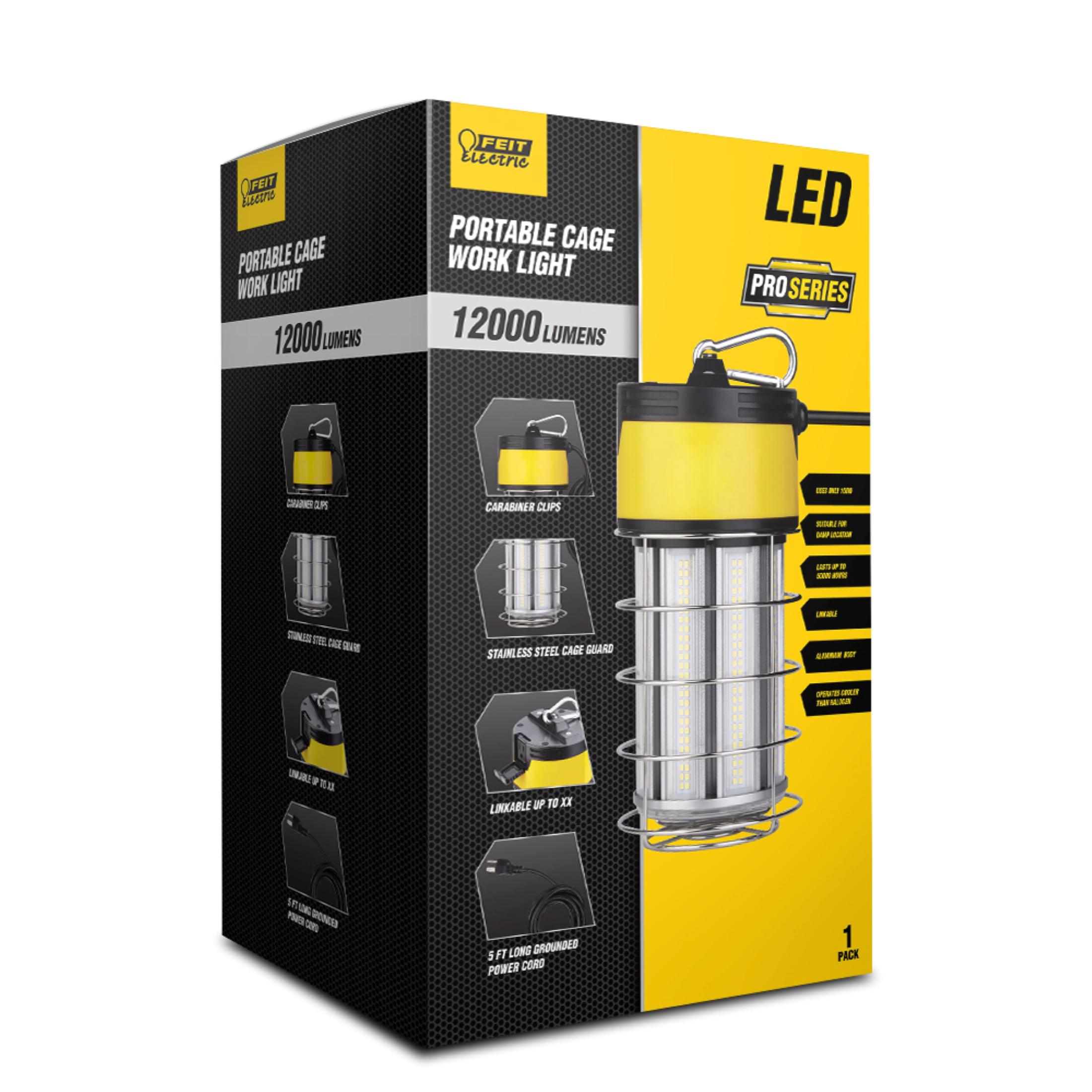 Feit Electric Pro Series 100 Watts 12.000 Lumen Plug-in Cage LED Lantern Portable Work Light