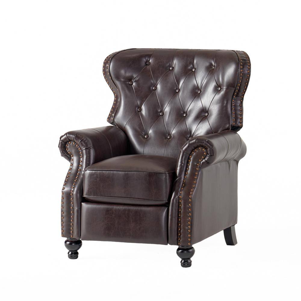 Noble House  Walder Brown Tufted Recliner