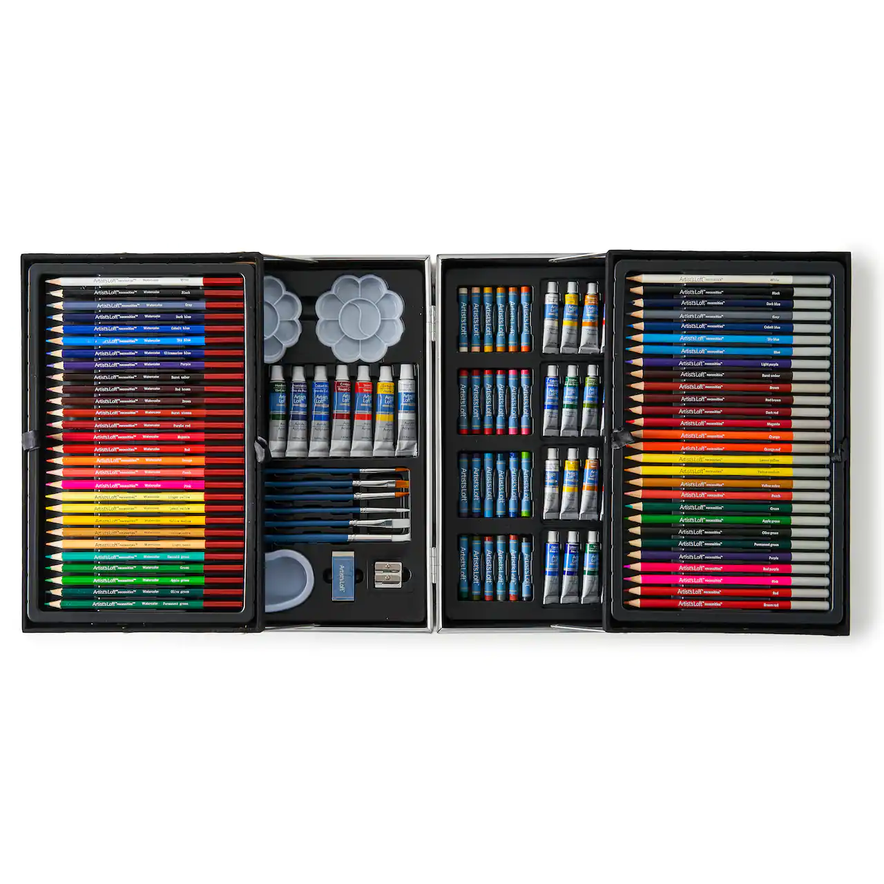 Artist's Loft All-Media Art Set in Aluminum Case. 126 Pieces – All-in-One Art Set Kit Includes Art Supplies for Drawing. Painting and More