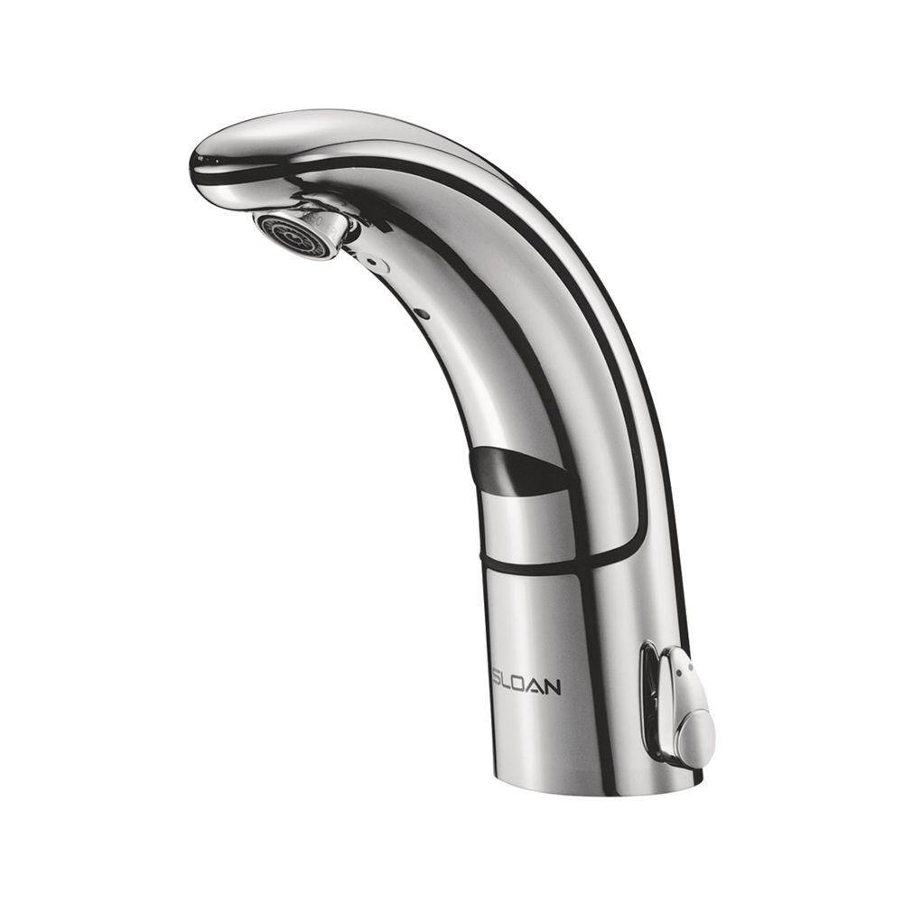 SLOAN  Optima Battery Powered Single Hole Touchless Bathroom Faucet with Integrated Side Mixer in Polished Chrome