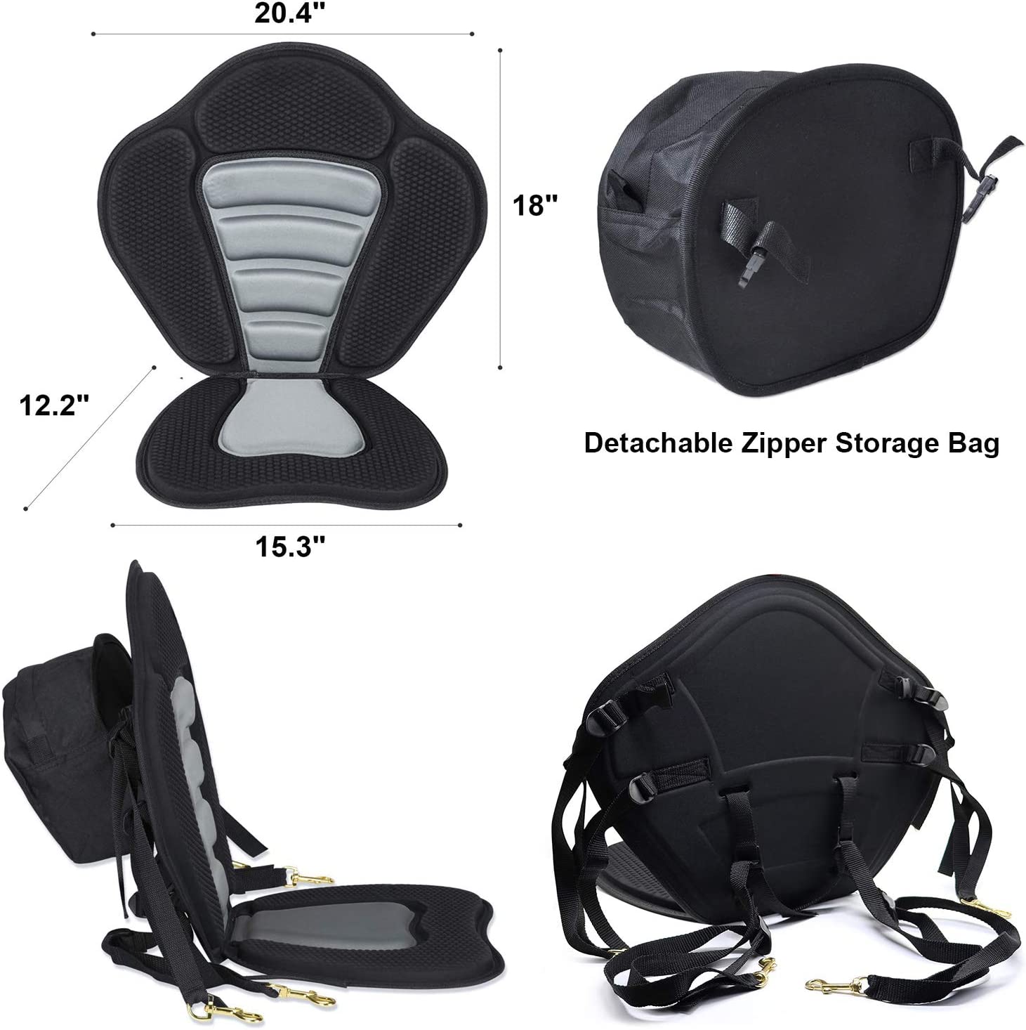 2 Pack of Kayak Seat Deluxe Padded Canoe Backrest Seat Sit On Top Cushioned Back Support SUP Paddle Board Seats