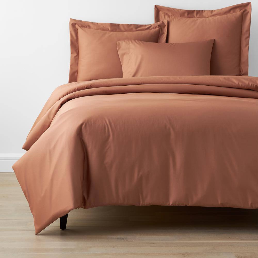 The Company Store  Company Cotton Wrinkle-Free 4-Piece Caramel Sateen Queen Sheet Set - Caramel