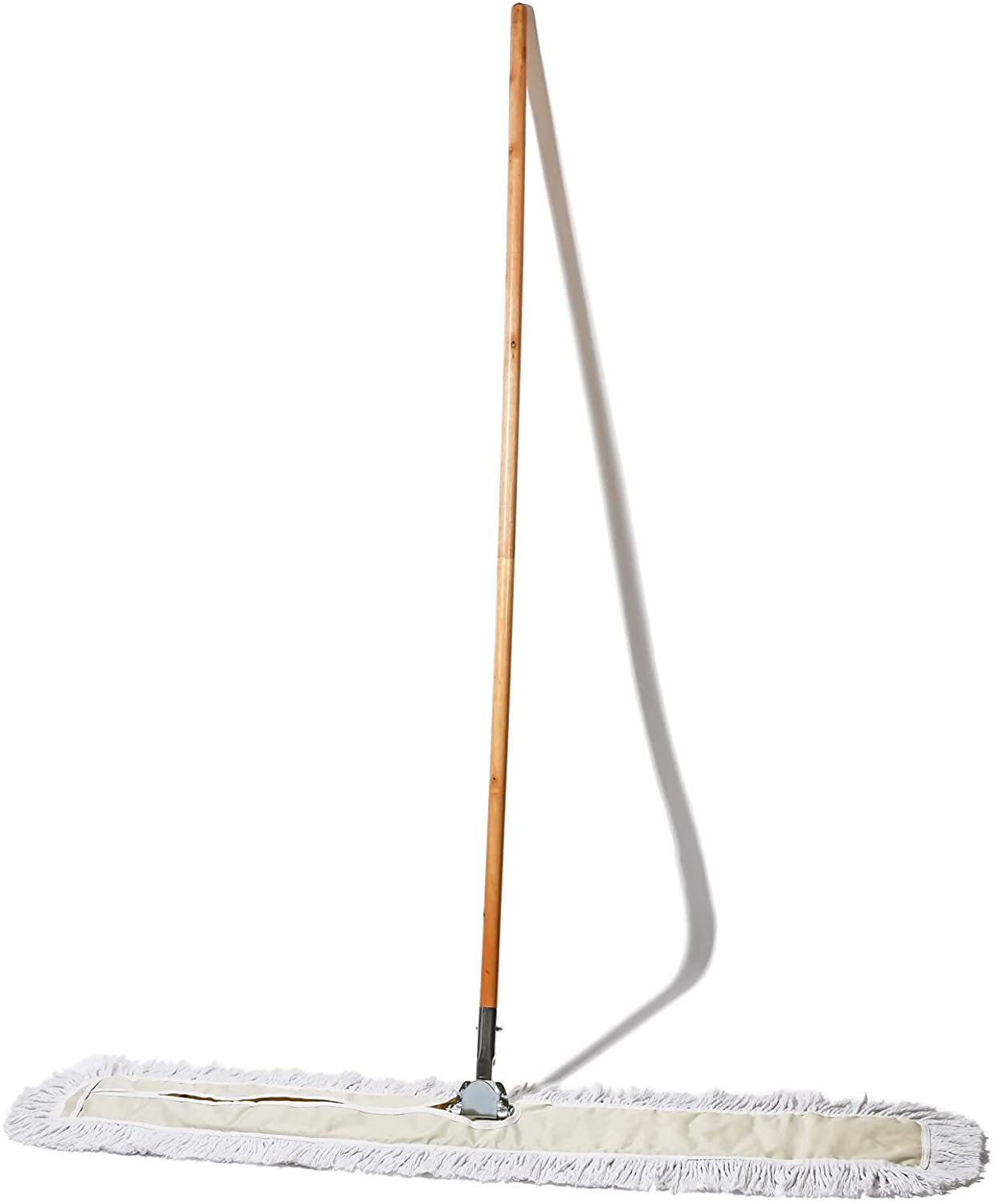 Tidy Tools Commercial Dust Mop & Floor Sweeper – 36 X 5 in. Cotton Reusable Mop Head. Wooden Broom Handle & Metal Frame – Industrial Dust Mops for Floor Cleaning & Janitorial Supplies