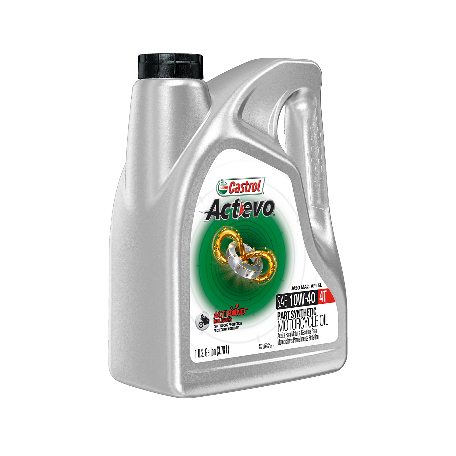 Castrol Actevo 4T 10W-40 Part Synthetic Motorcycle Oil. 1 Gallon