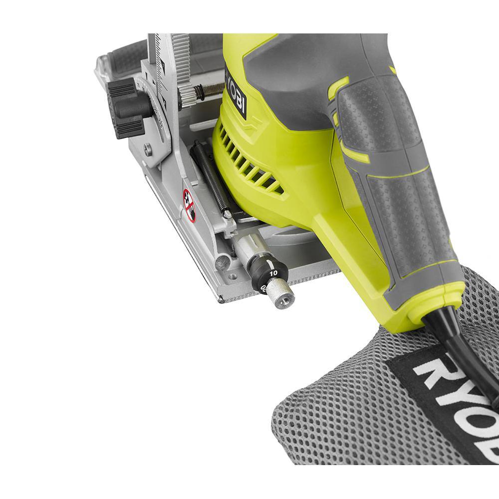 RYOBI JM83K 6 Amp Corded AC Biscuit Joiner Kit with Dust Collector and Bag