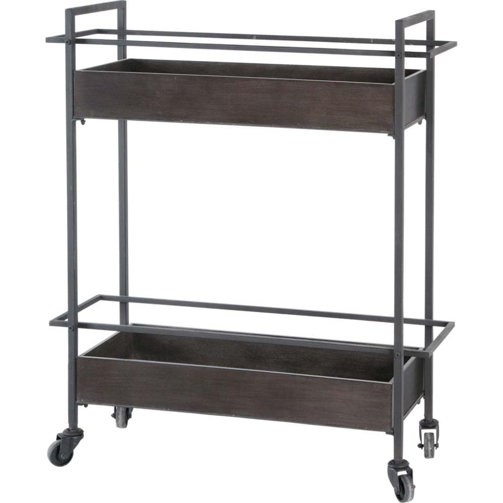 Mercana Gray Metal Base with Cast Aluminum Top Rolling Kitchen Cart (10-in x 32-in x 35-in)