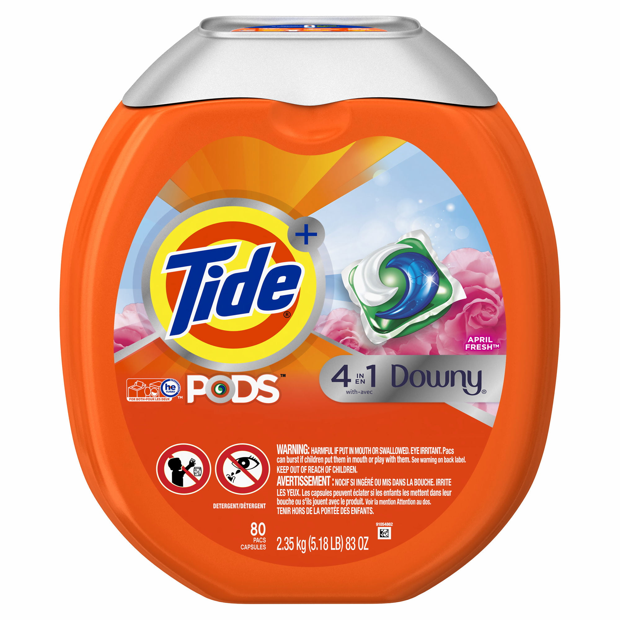Tide PODS Plus Downy HE Turbo Laundry Detergent Pacs. April Fresh. 80 ct.