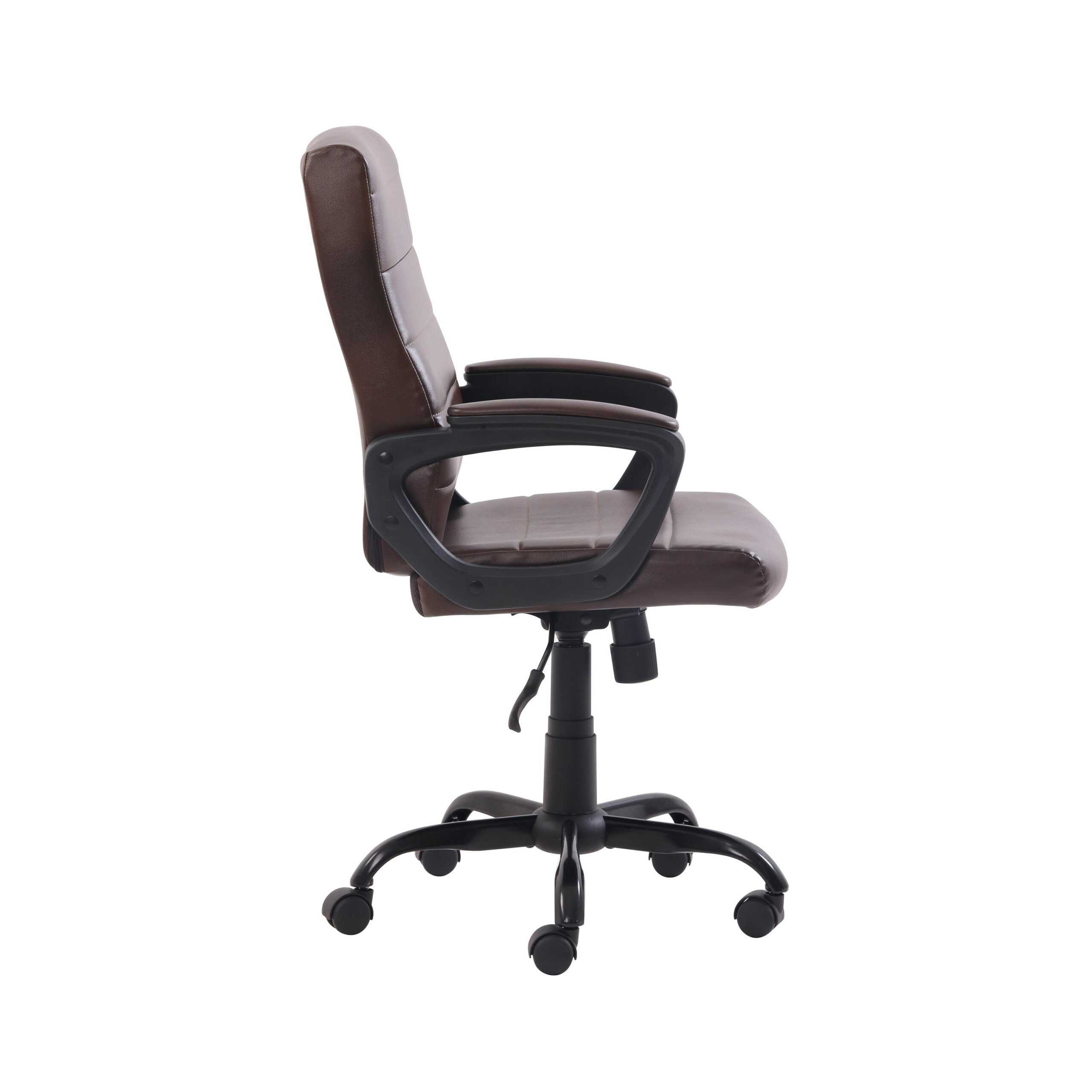 Mainstays Mid-Back Manager-s Office Chair with Arms. Bonded Leather. Brown