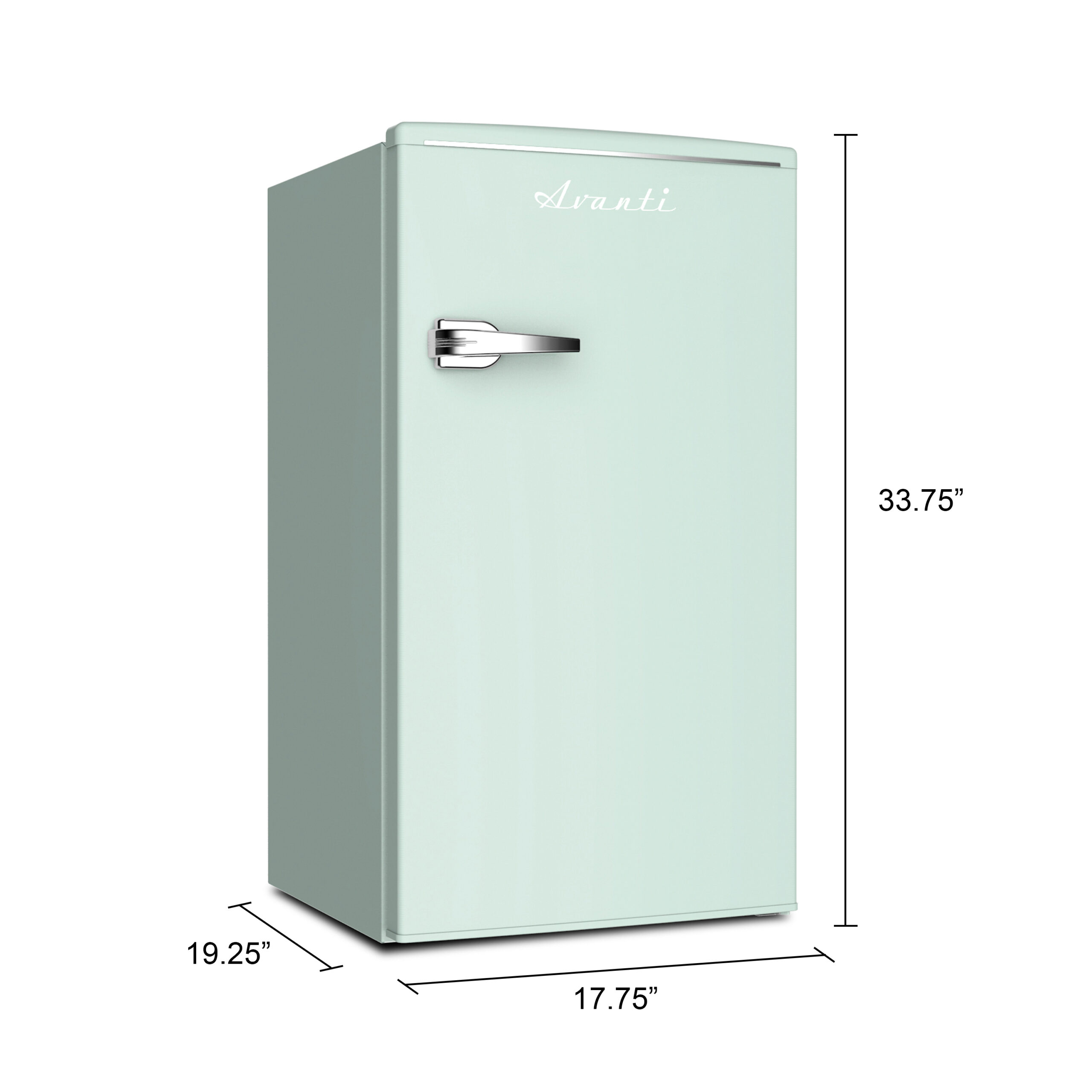 Avanti Retro Series Compact Refrigerator. Mini-Fridge. 3.1 cu. ft.. in Seafoam Green (RMRS31X7G-IS)