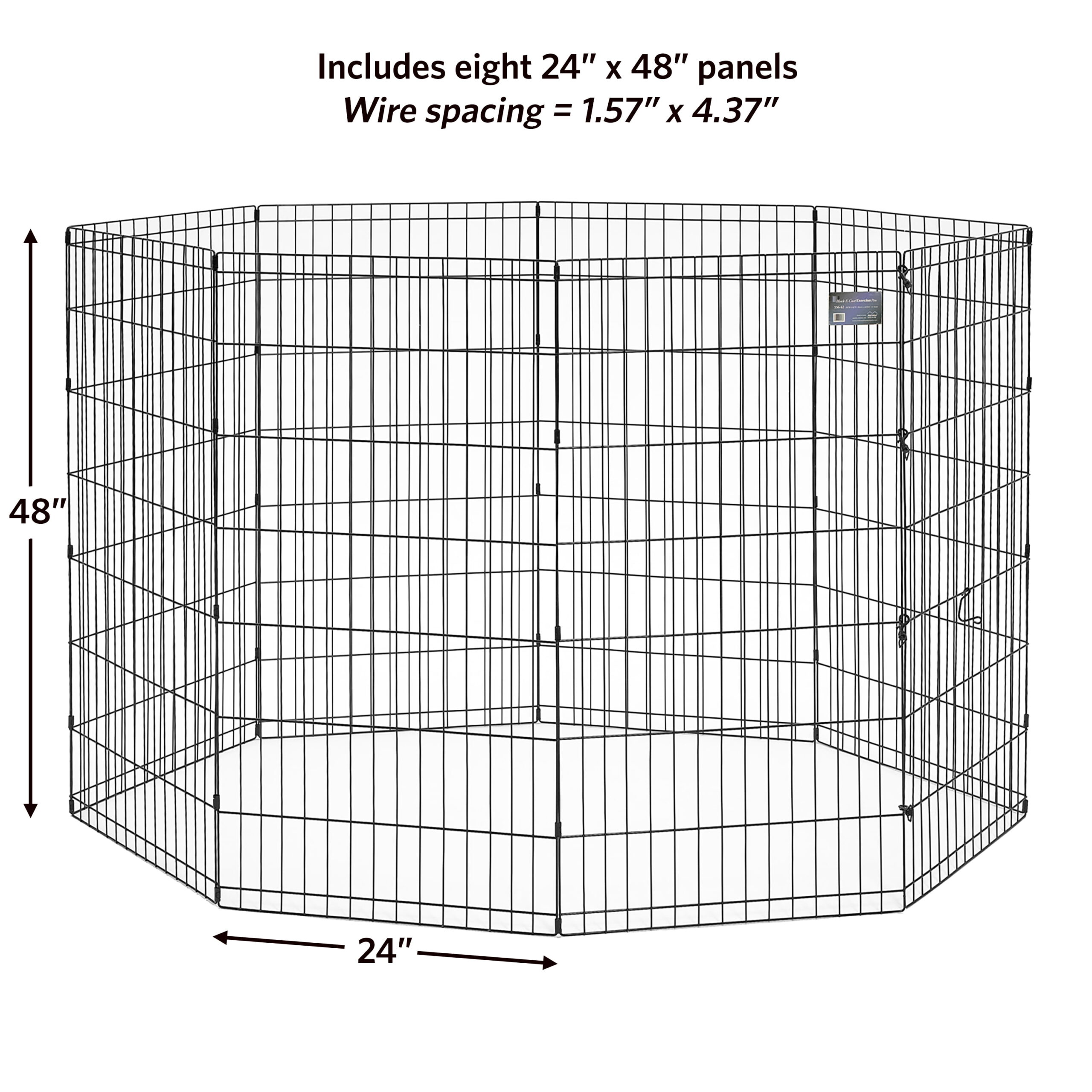 MidWest Foldable Metal Exercise Pet Dog Playpen. without Door. 48″H