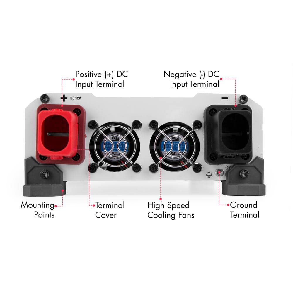 Wagan Tech 3804 Pure Sine 1000-Watt/2000-Watt ETL Inverter