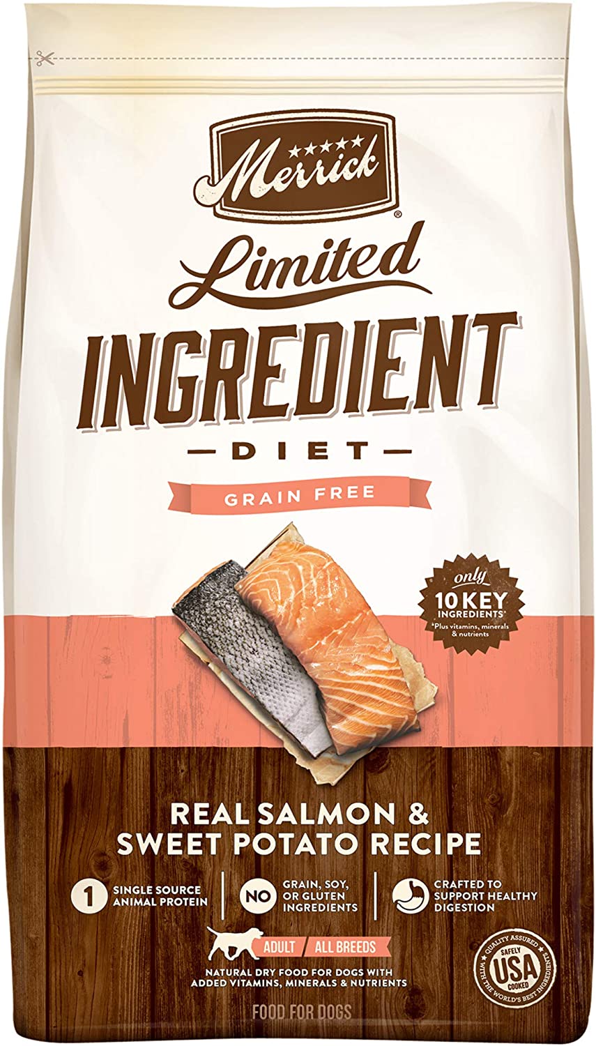 Merrick Limited Ingredient Diet Dry Dog Food – Grain Free Real Salmon & Sweet Potato – 22LB