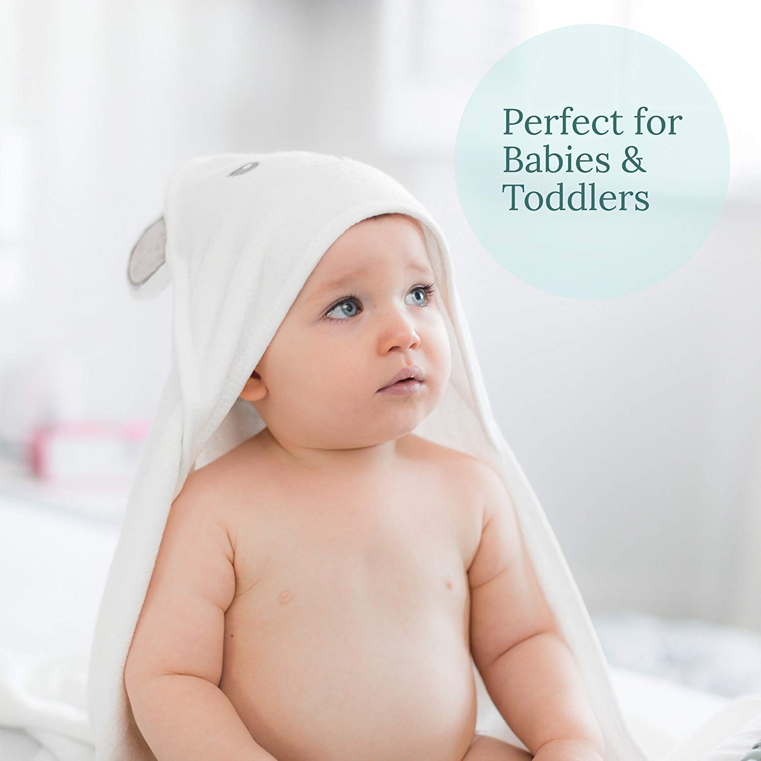 Bamboo Hooded Baby Towel - Softest Hooded Bath Towel with Bear Ears for Babie