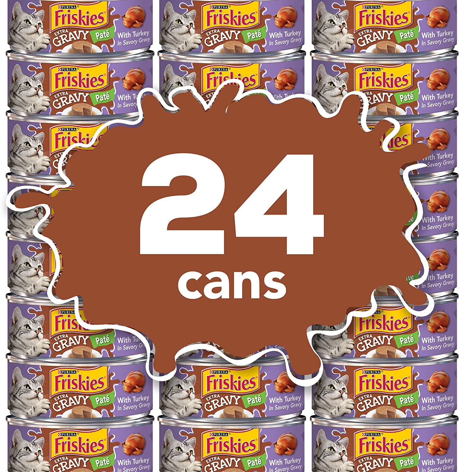 Purina Friskies with Turkey in Savory Gravy Extra Canned Wet Cat Food - (24) 5.5 oz. Cans