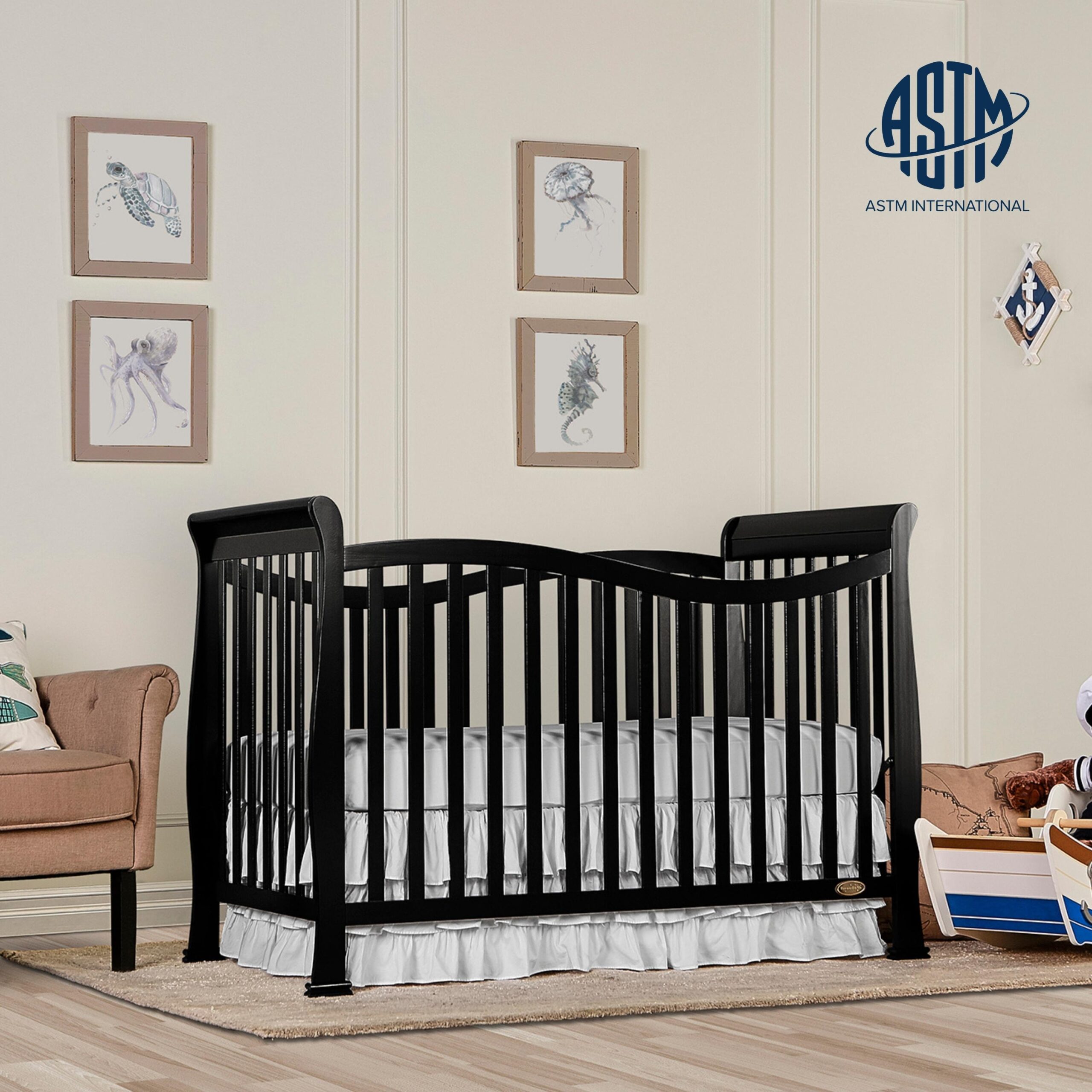 Dream On Me Violet 7-in-1 Convertible Crib Black