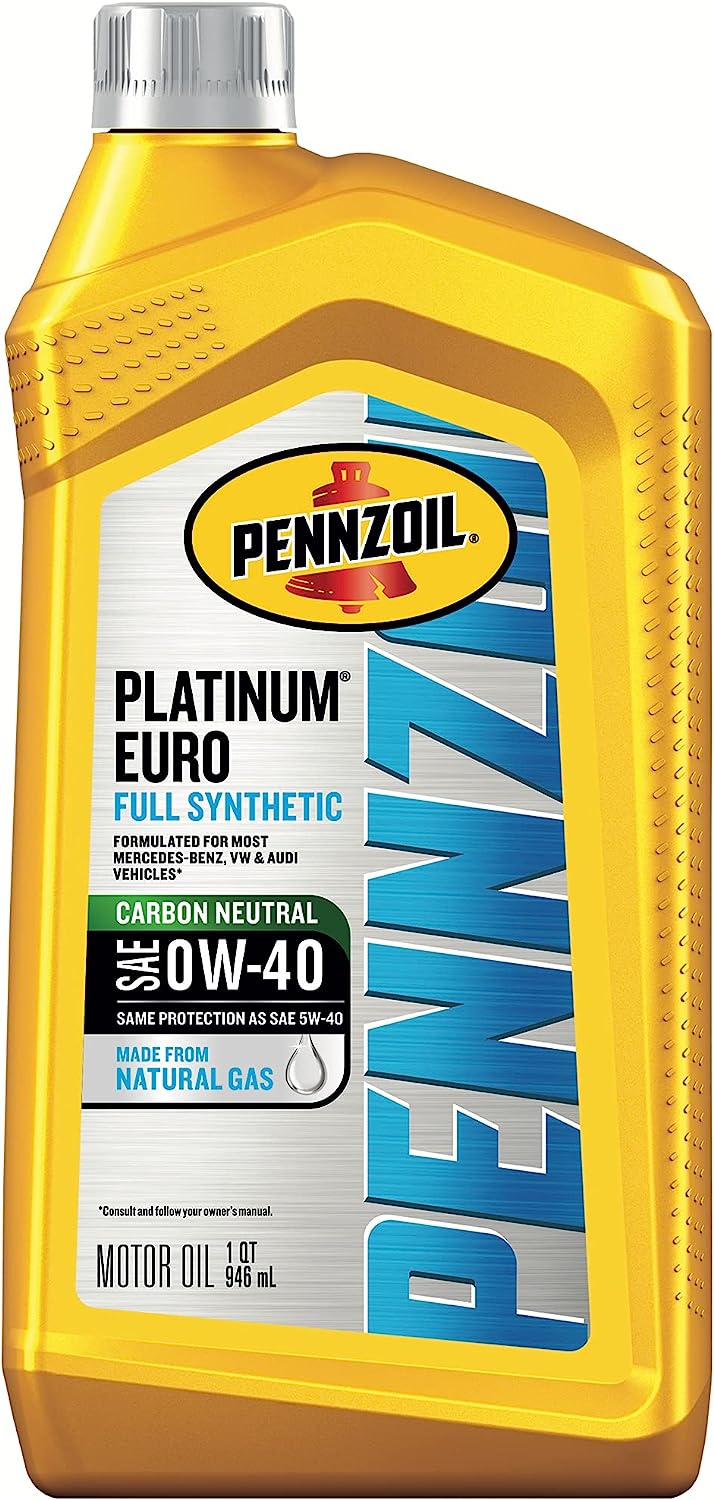 Pennzoil Platinum Euro Full Synthetic 0W-40 Motor Oil (1-Quart. Case of 6)