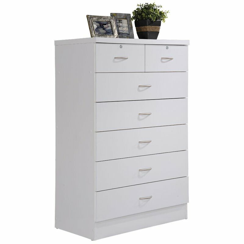 HODEDAH 7-Drawer 48 in. H x 31.5 in. W x 18 in. D Chest of Drawer in White