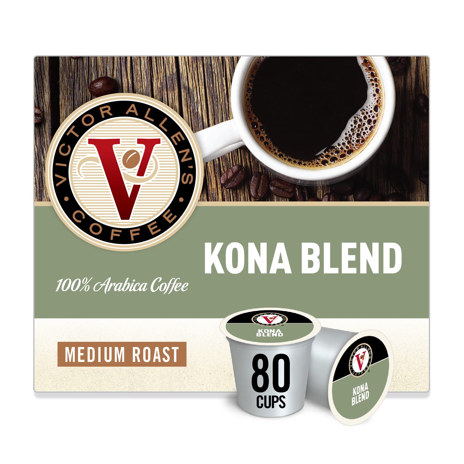 Victor Allen-s 4099299 Coffee K Cups. Kona Blend Single Serve Medium Roast Coffee. 80 Count. Keurig 2.0 Brewer Compatible