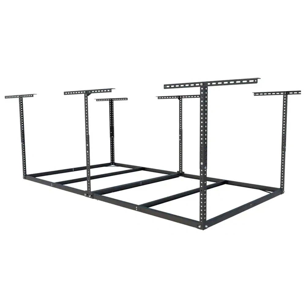 FLEXIMOUNTS GR48FB-OFFLINE Black Adjustable Height Overhead Garage Storage Rack (96 in W x 48 in D)