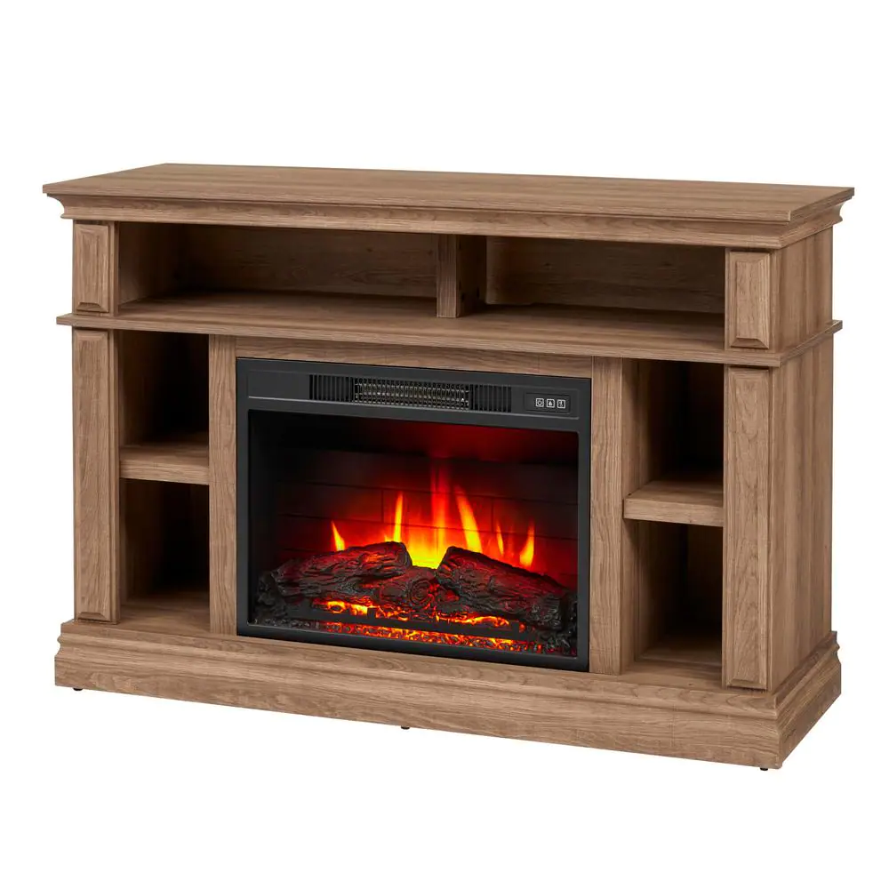 StyleWell HDFP48-45AE Wolcott 48 in. Media Console Electric Fireplace in Prairie Ash