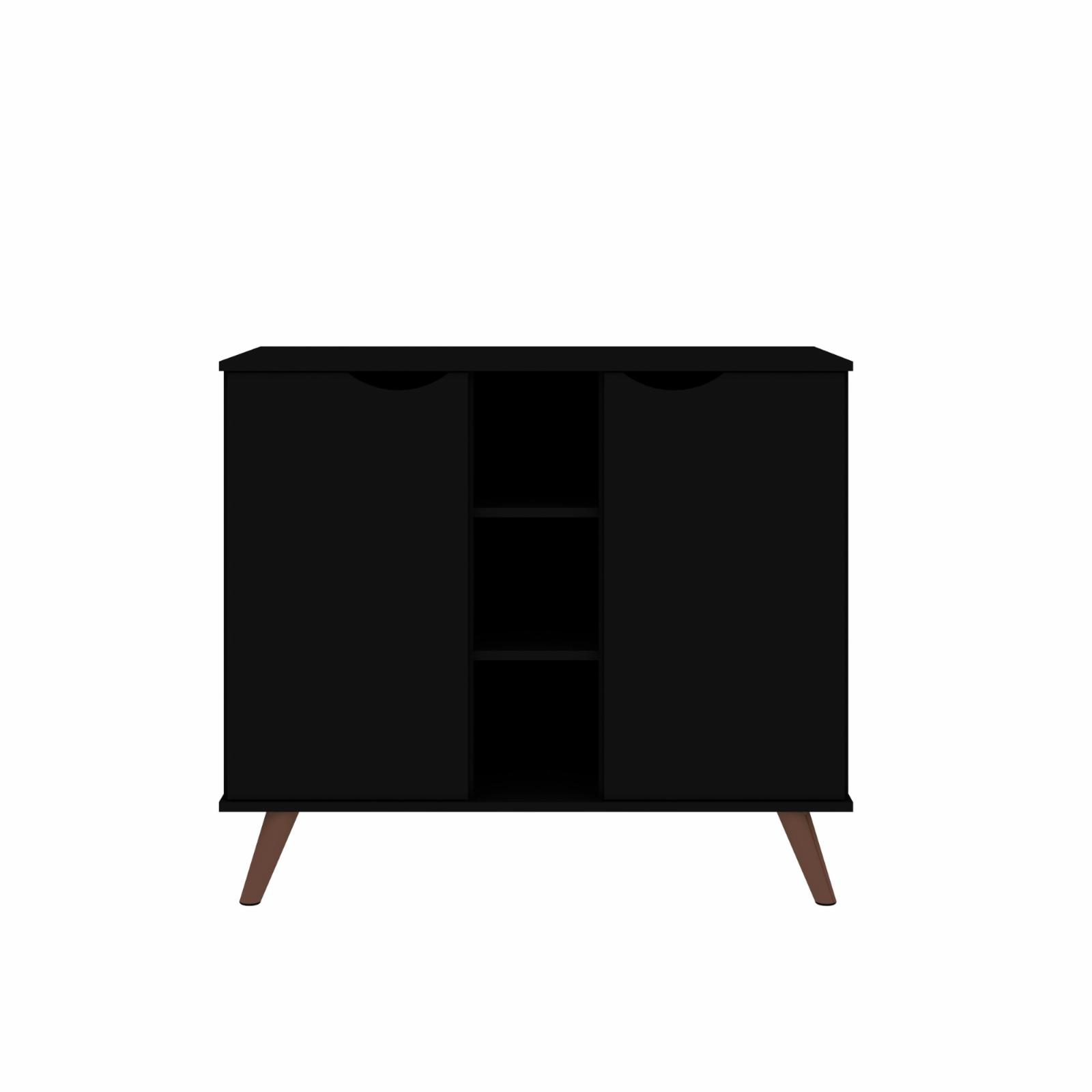 Manhattan Comfort Hampton Buffet Stand Cabinet. Black