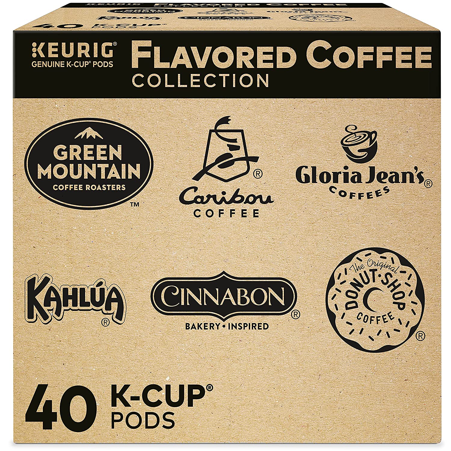 Keurig Flavored Coffee Pods Collection Variety Pack. Single-Serve Coffee K-Cup Pods Sampler. 40 Count