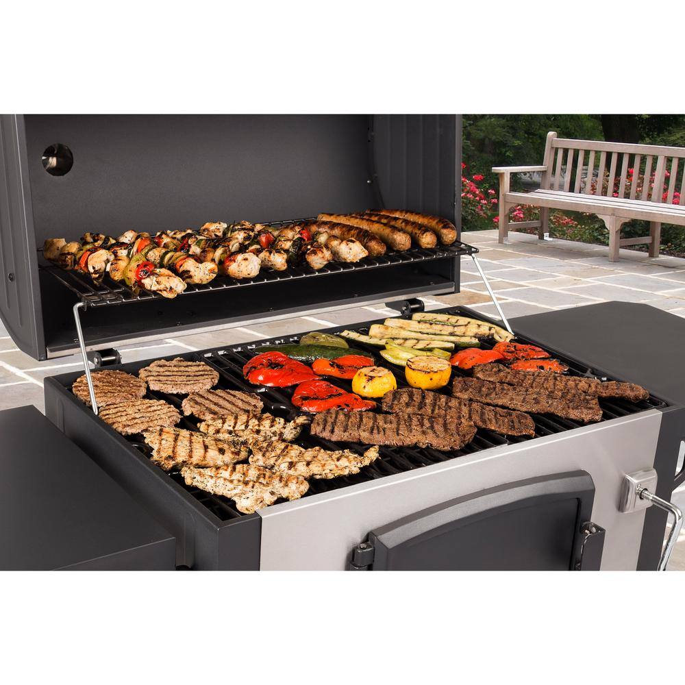 Dyna-Glo DGN486SNC-D Heavy-Duty Large Charcoal Grill in Black and Stainless Steel