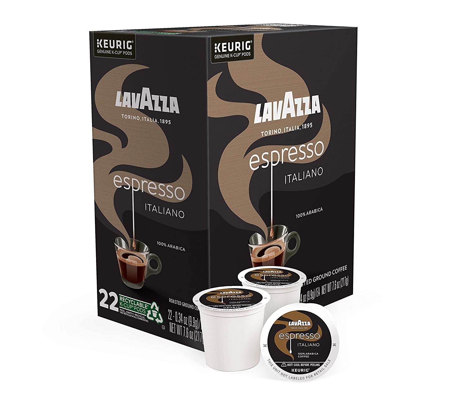 Lavazza Espresso Italiano Single-Serve Coffee K-Cups for Keurig Brewer. Medium Roast. 22Count Box. Espresso Italiano. 22Count