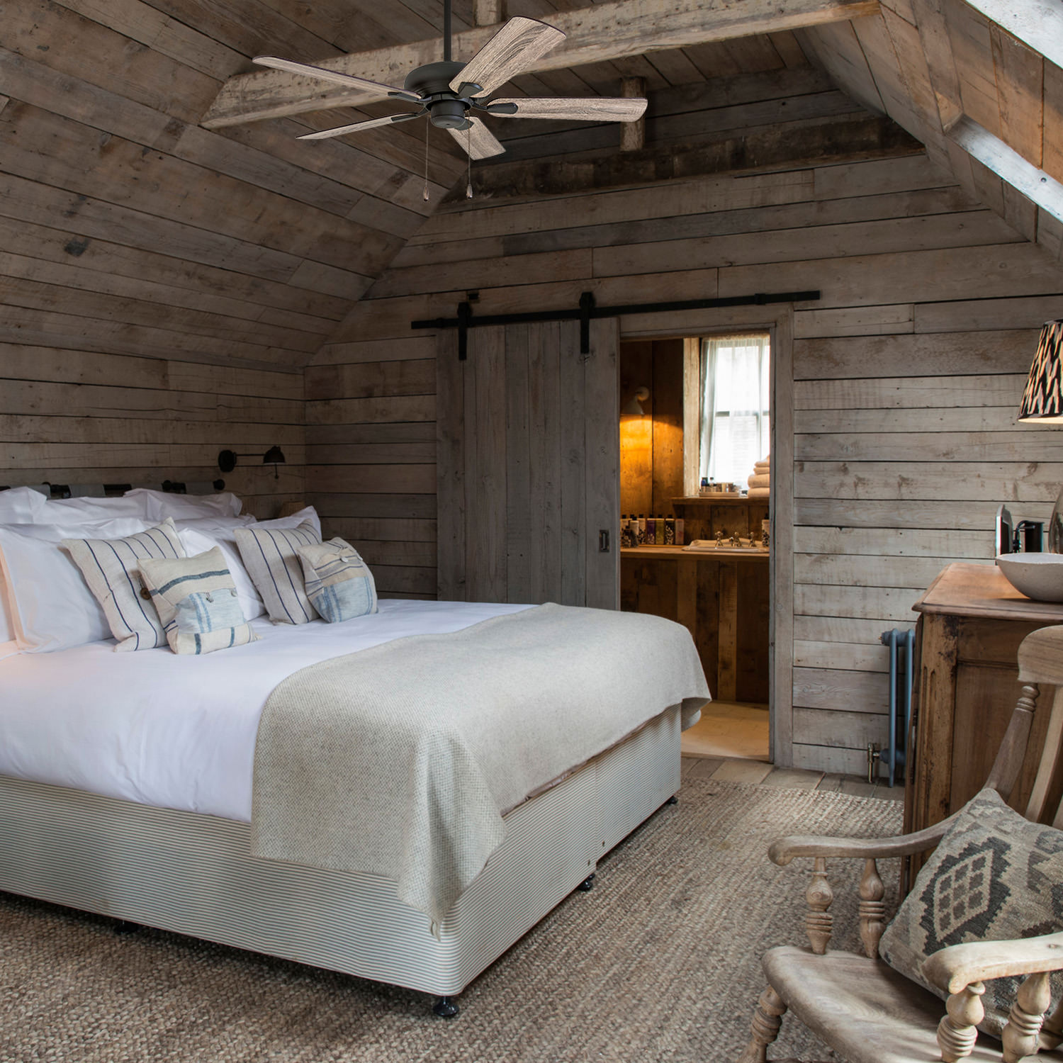 Prominence Home 50751-35 Russwood Traditional 42-Inch Aged Bronze Indoor Ceiling Fan. Barnwood/Tumbleweed Blades and 3 speed remote