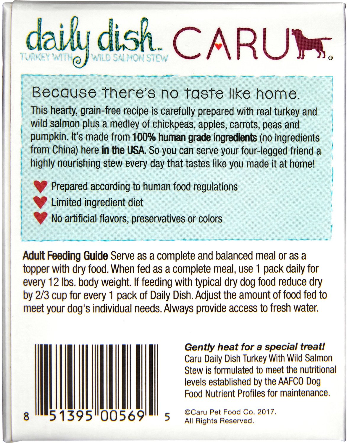 Caru Daily Dish Turkey with Wild Salmon Stew Grain-Free Wet Dog Food. 12.5-oz. case of 12