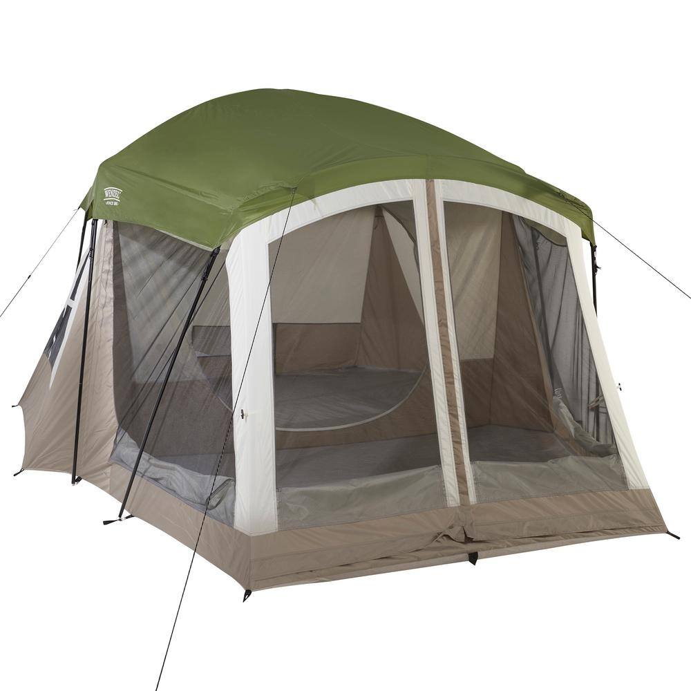 Wenzel 36424G Klondike 8-Person 3-Season Screen Room Camping Tent in Green