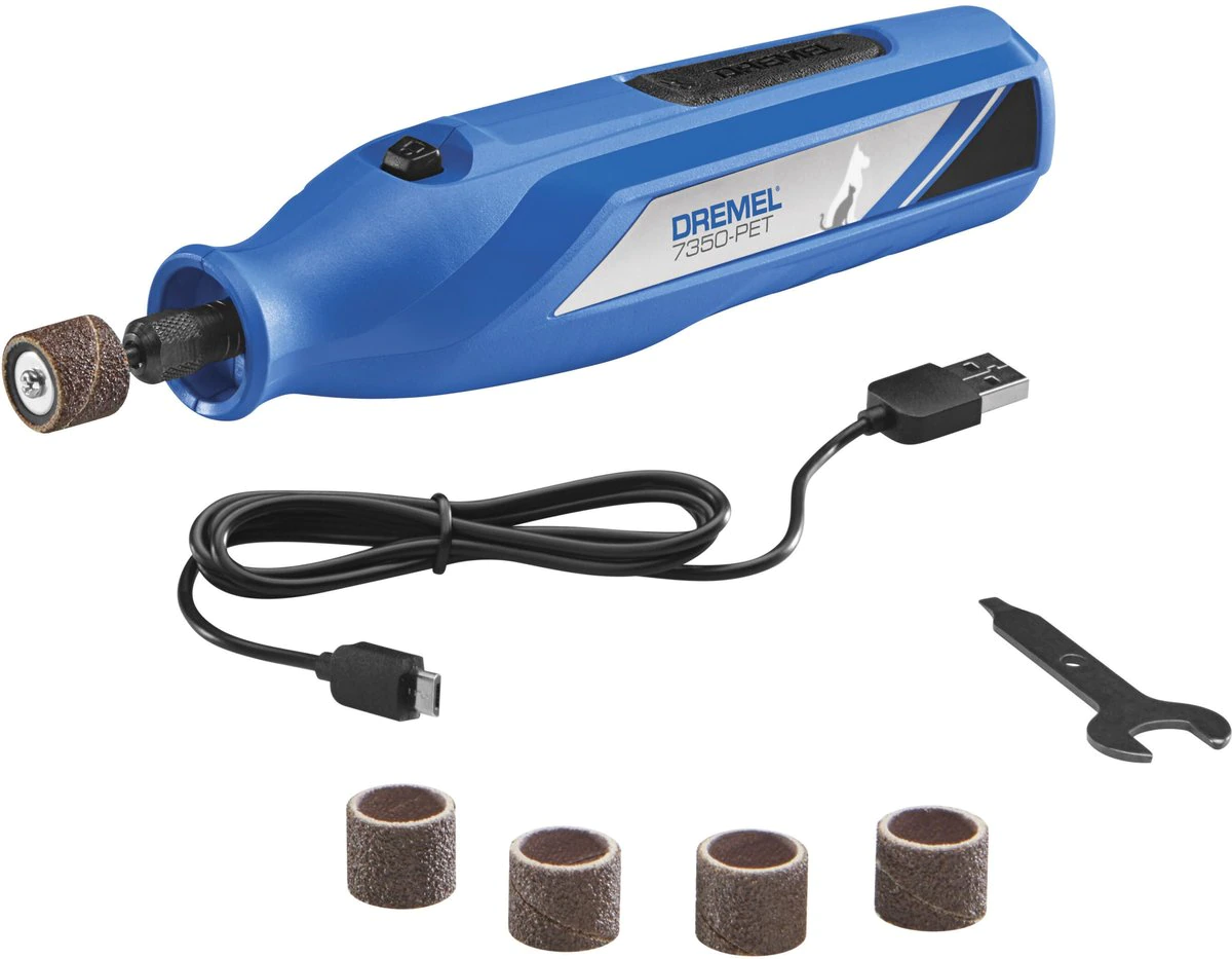 Bundle: Dremel 7350-PT Cordless Cat & Dog Rotary Nail Grinder Kit + Dremel Grooming Bands for the 7350-PT &7300-PT Nail Grinder