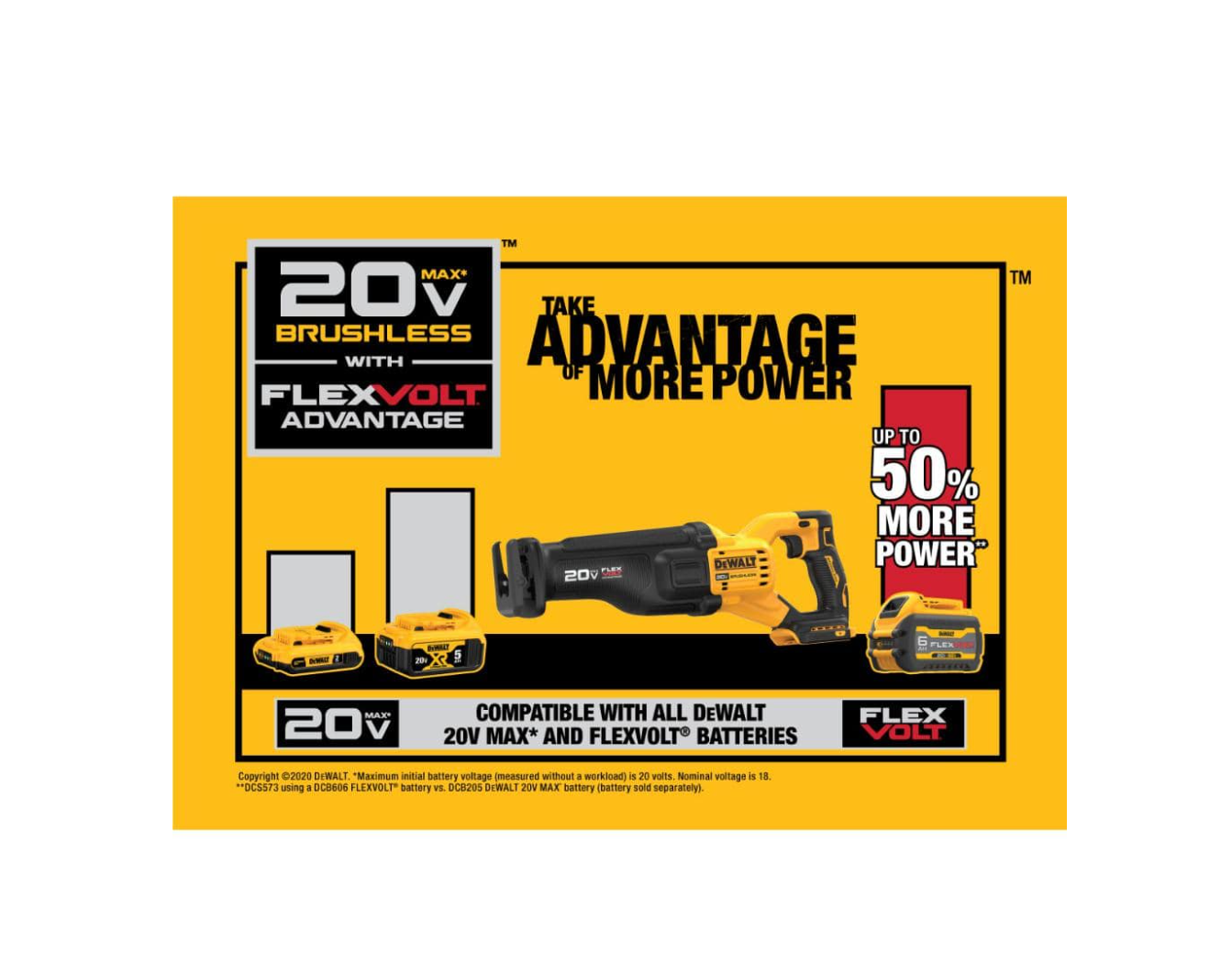 DEWALT DCS386B 20-Volt MAX Lithium Ion Cordless Brushless Reciprocating Saw with FLEXVOLT ADVANTAGE (Tool Only)