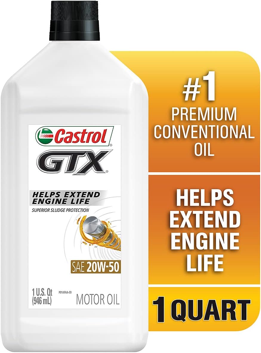 Castrol GTX 20W-50 Conventional Motor Oil. 1 Quart. Pack of 6
