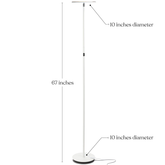 Brightech  67-in White Torchiere Floor Lamp