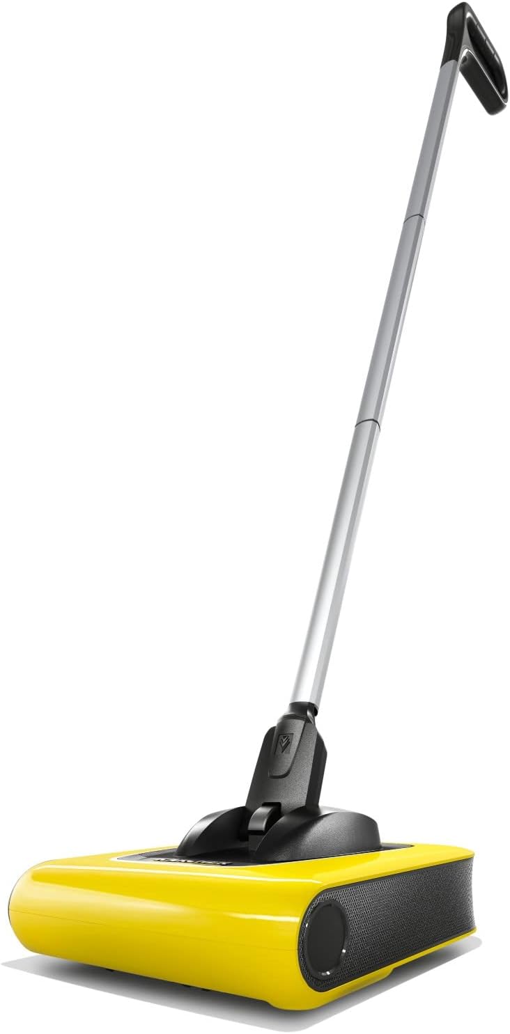 Karcher - KB 5 Electric Floor Sweeper Broom - Multi-Surface - Lightweight and Cordless - Ideal for Fur. Hair. Dirt. & Debris - 8.25″ Cleaning Width.Yellow