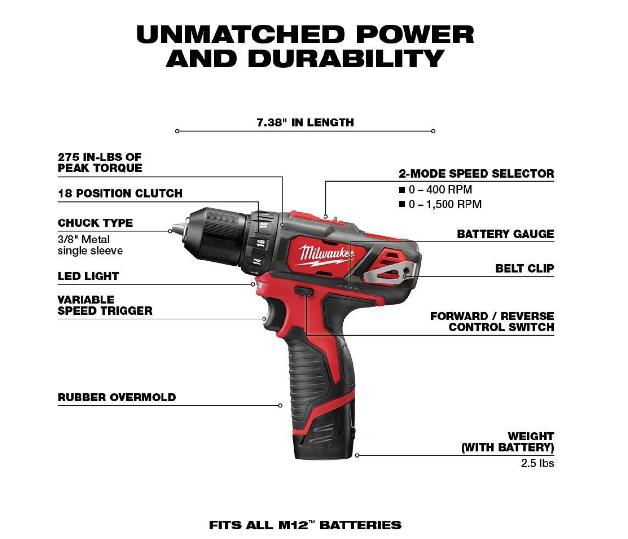 Milwaukee 2407-22-2426-20-48-11-2460 M12 12V Lithium-Ion Cordless 3/8 in. Drill/Driver Kit with M12 Oscillating Multi-Tool and 6.0 Ah XC Battery Pack