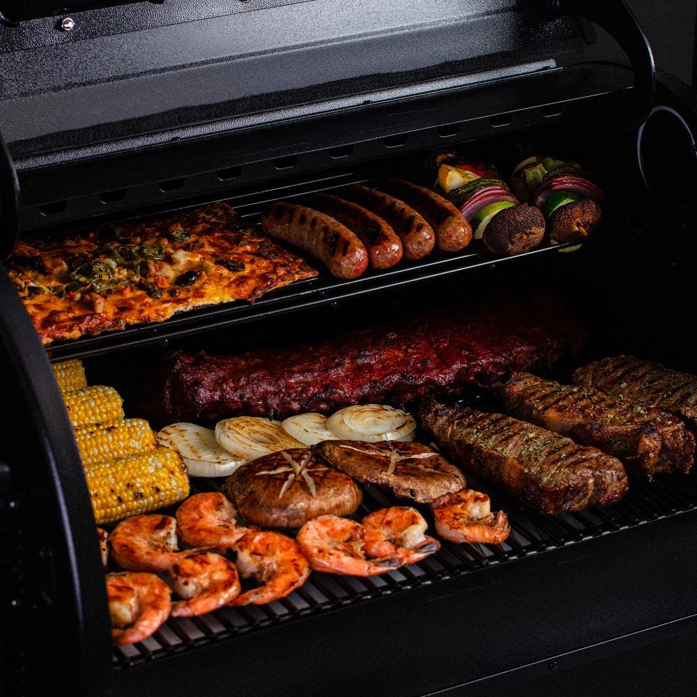 ASMOKE AS660N1 Wood Pellet Grill and Smoker 700 sq. in. with free essential BBQ accessories in Silver