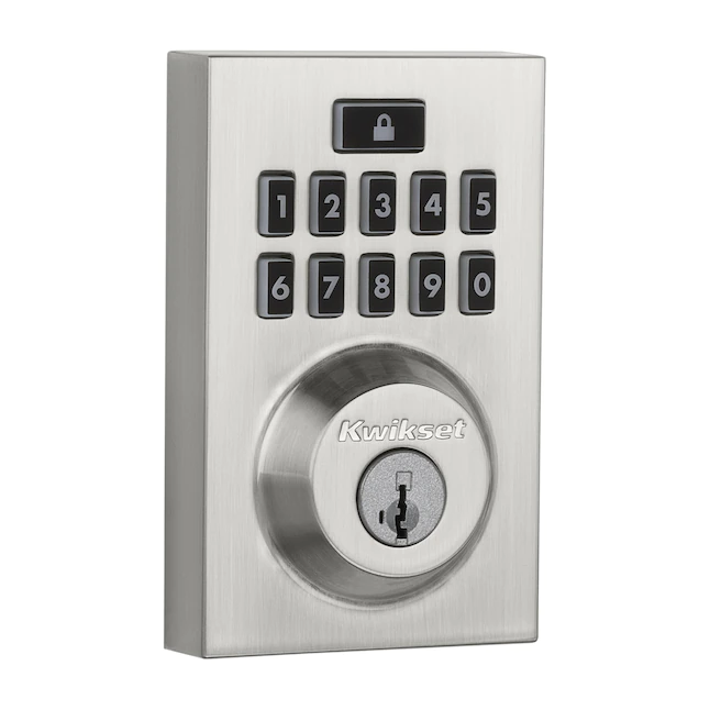 Kwikset  SmartCode 913 Satin Nickel Single Cylinder Electronic Deadbolt Lighted Keypad