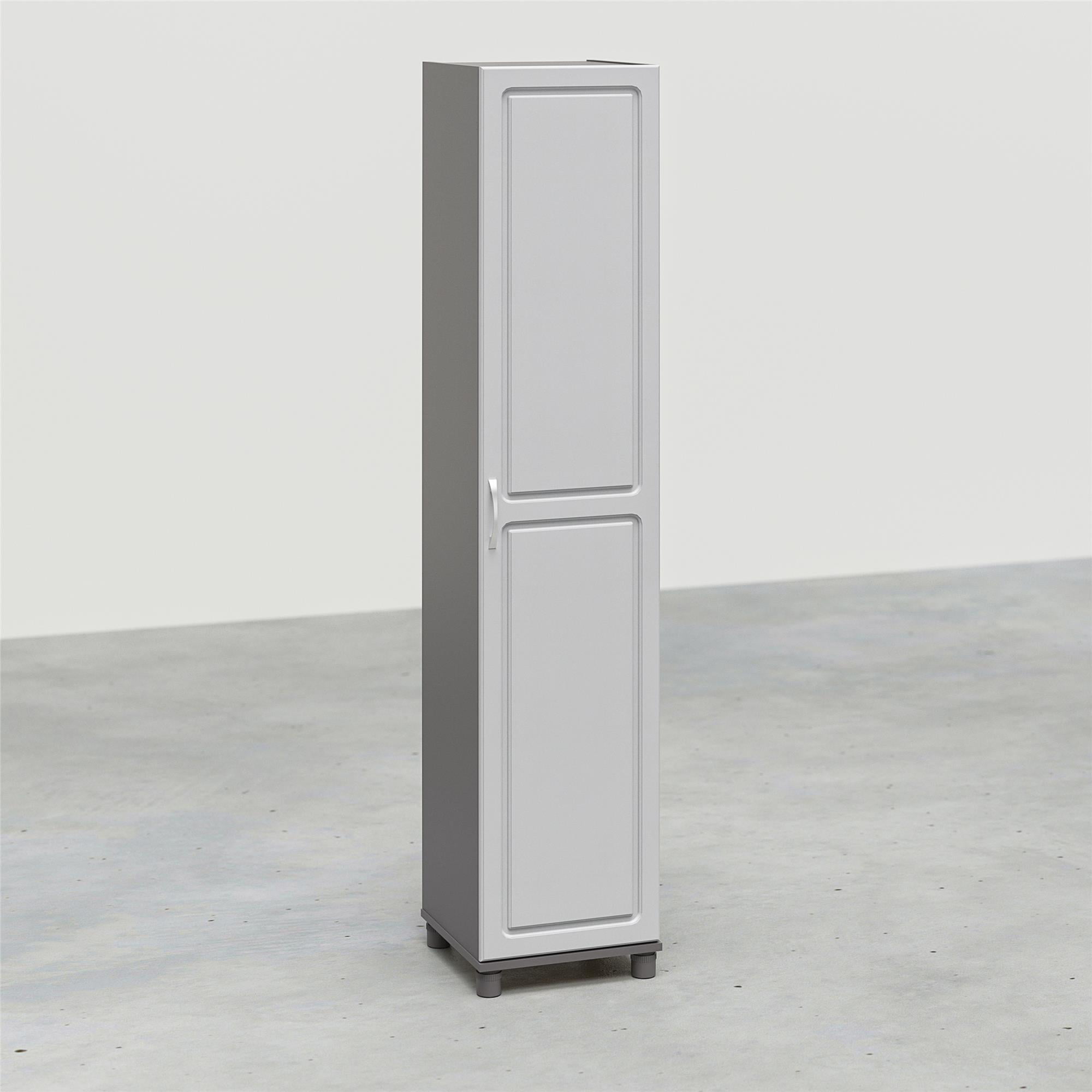 Systembuild Evolution Kendall 16″ Wooden Utility Storage Cabinet. Dark Gray/Light Gray