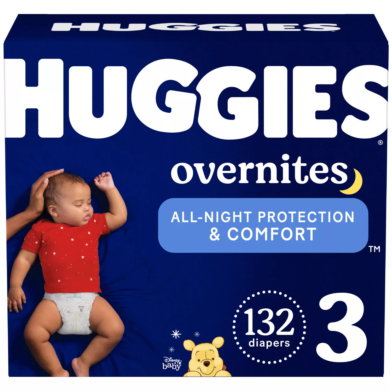 Nighttime Baby Diapers Size 3. 132 Ct. Huggies Overnites