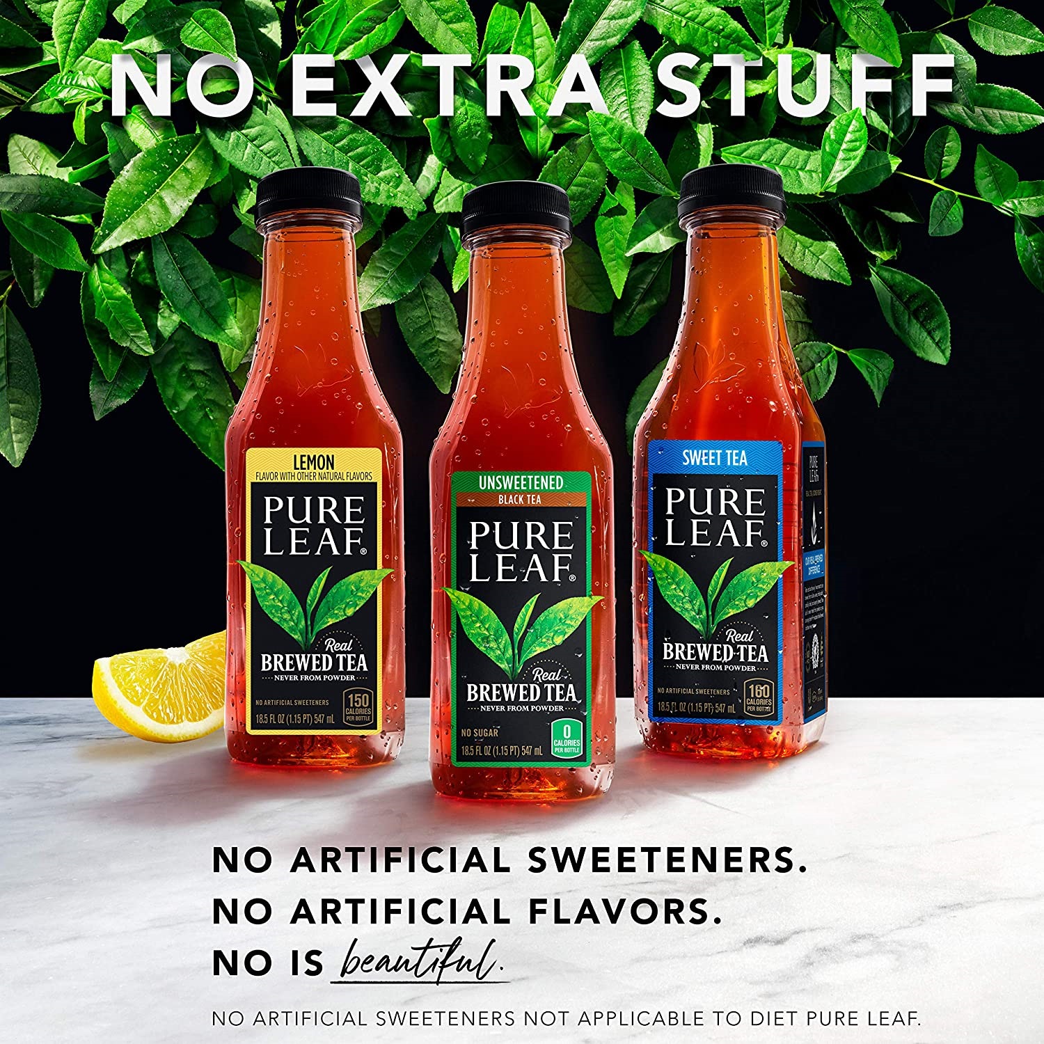 Pure Leaf Iced Tea. 0 Calories Unsweetened Variety Pack. 18.5 Fl Oz Cans. 12 Pack