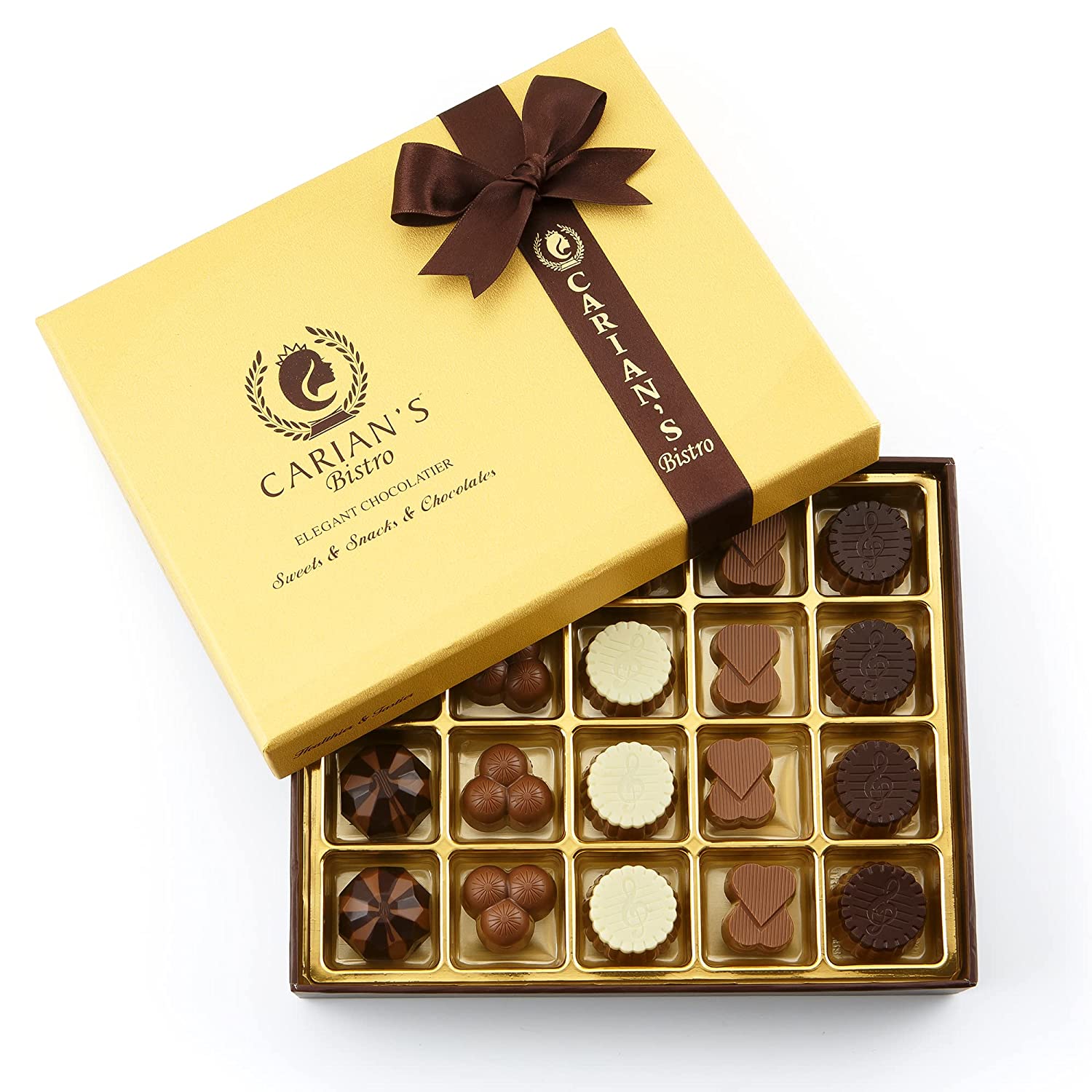 Carian-s Bistro Elegant Chocolatier Specialty Assorted Chocolates w/ Gold Gift Box