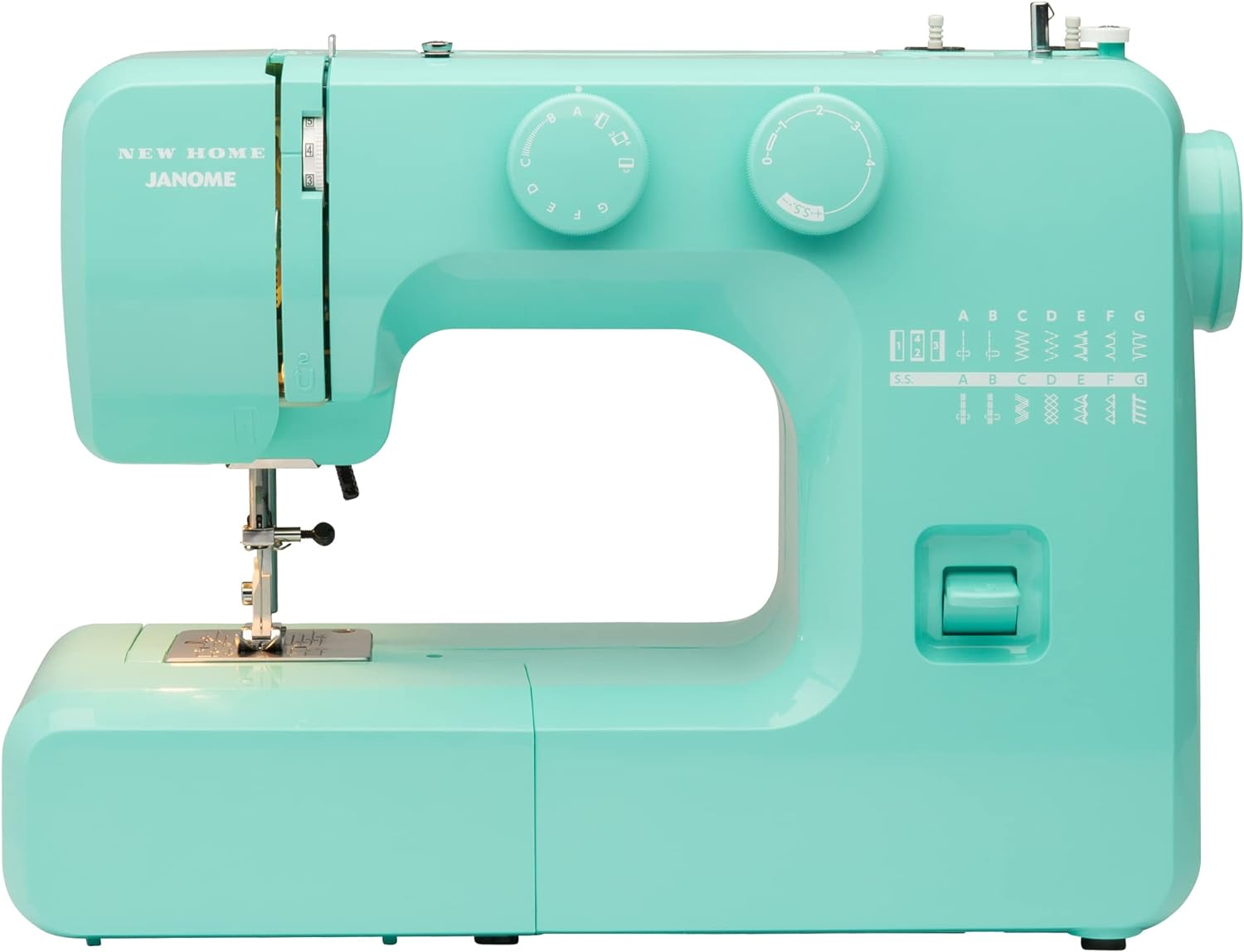 Janome Arctic Crystal Easy-to-Use Sewing Machine with Interior Metal Frame. Bobbin Diagram. Tutorial Videos. Made with Beginners in Mind!. Blue