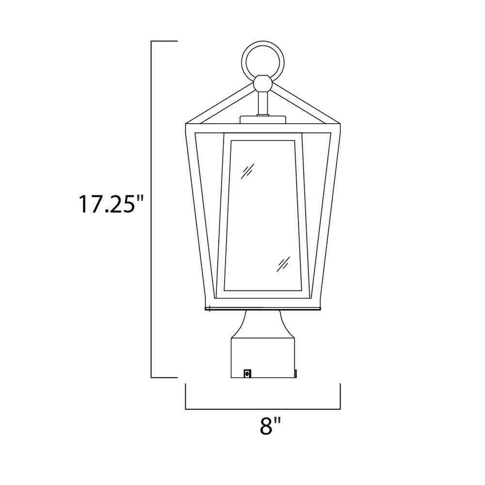 Maxim Lighting  Artisan 8 in. Wide 1-Light Outdoor Black Post Light