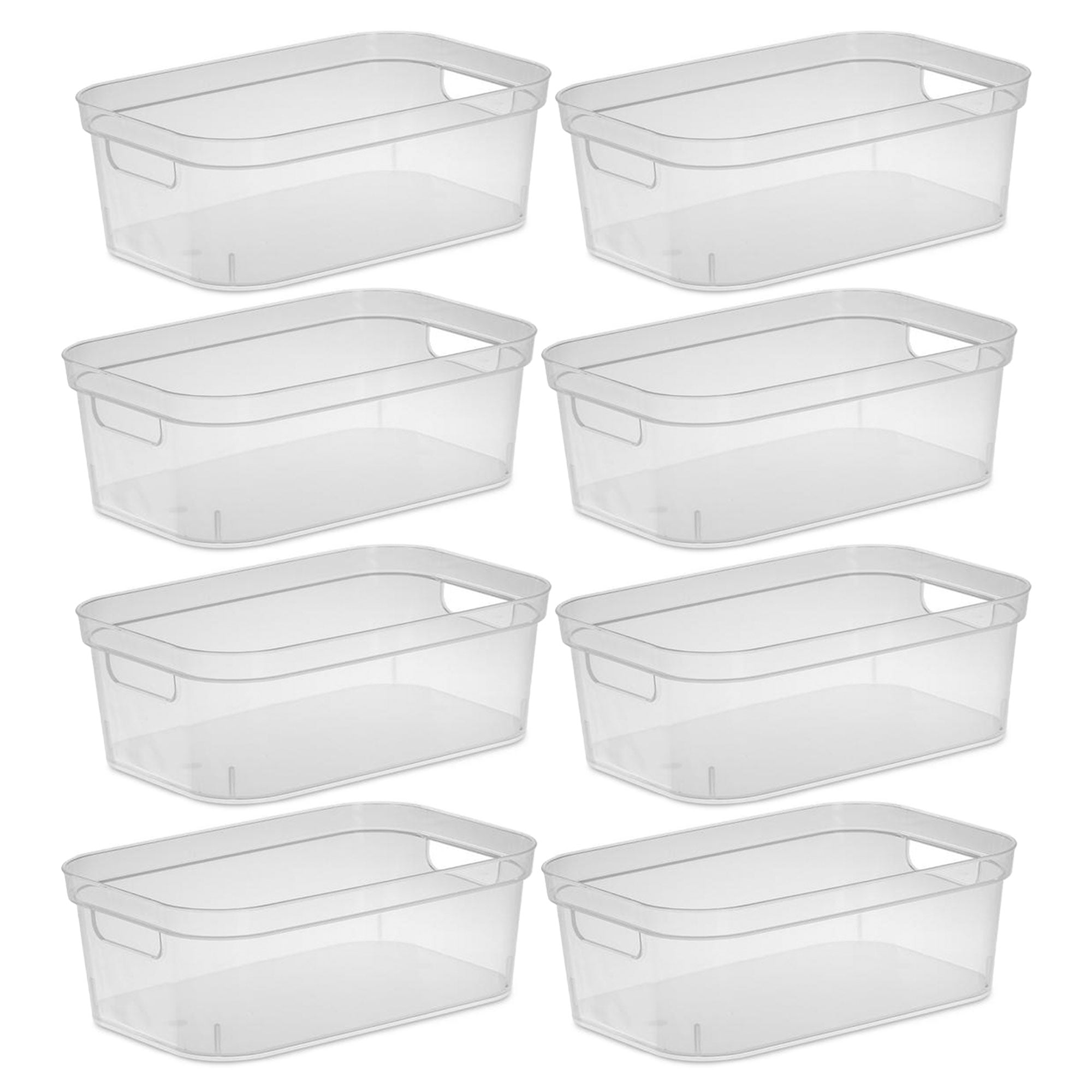 Sterilite 4.25 x 8 x 12.25 Inch Storage Bin with Carry Handles. (8 Pack)