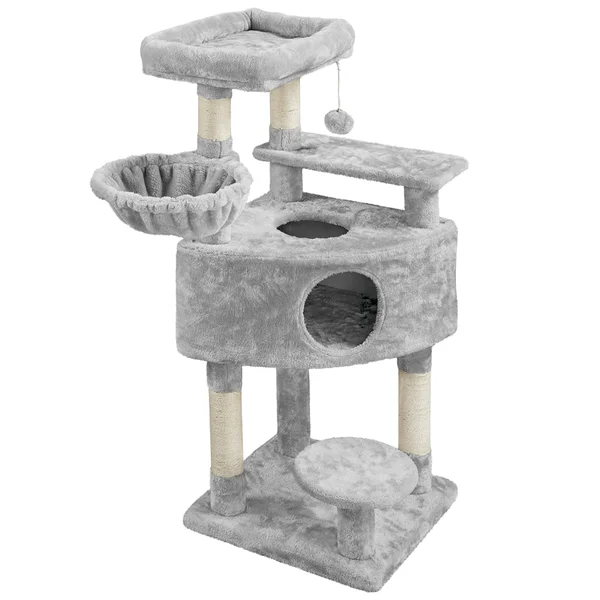 46″ Burrowsville Cat Tree (Light Gray)