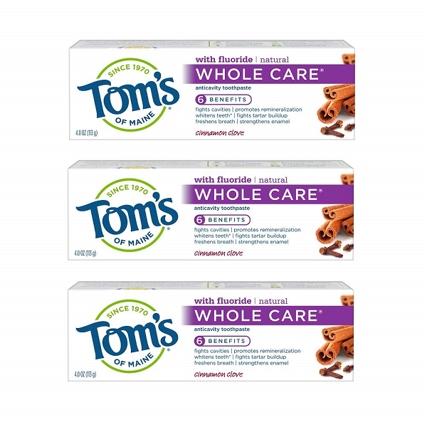 Tom-s of Maine Whole Care Natural Toothpaste with Fluoride. Cinnamon Clove