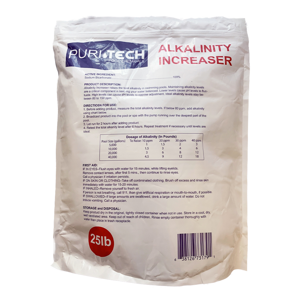 Puri Tech 50lb Total Alkalinity Increaser Sodium Bicarbonate for Swimming Pools