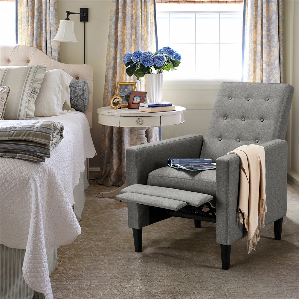 Easyfashion Fabric Recliner. Gray